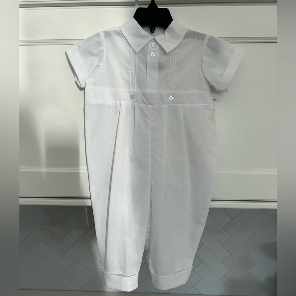 Christening romper for baby boy